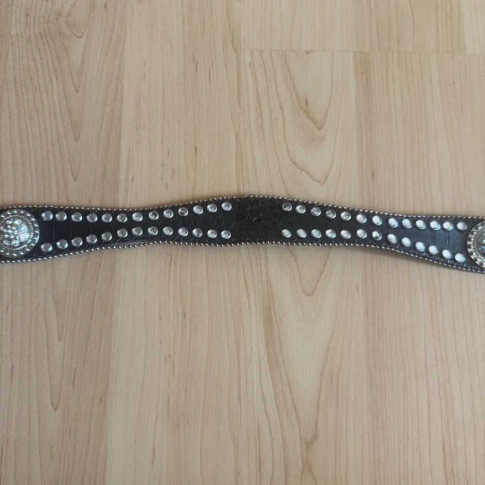 Blazin Roxx Women’s Black Leather Belt, Western Bling Rhinestone Cowgirl Rodeo